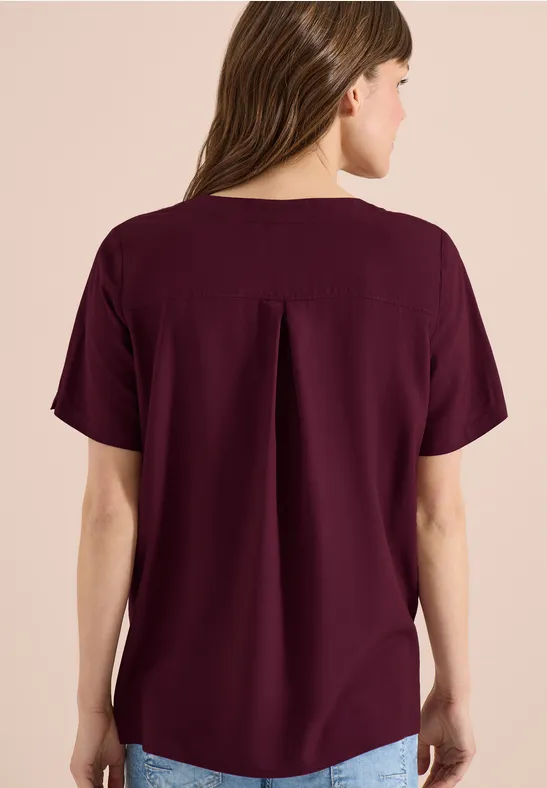 Cecil Damen Blusenshirt mit V-Neck und Knoten in Rot, Gr: XL