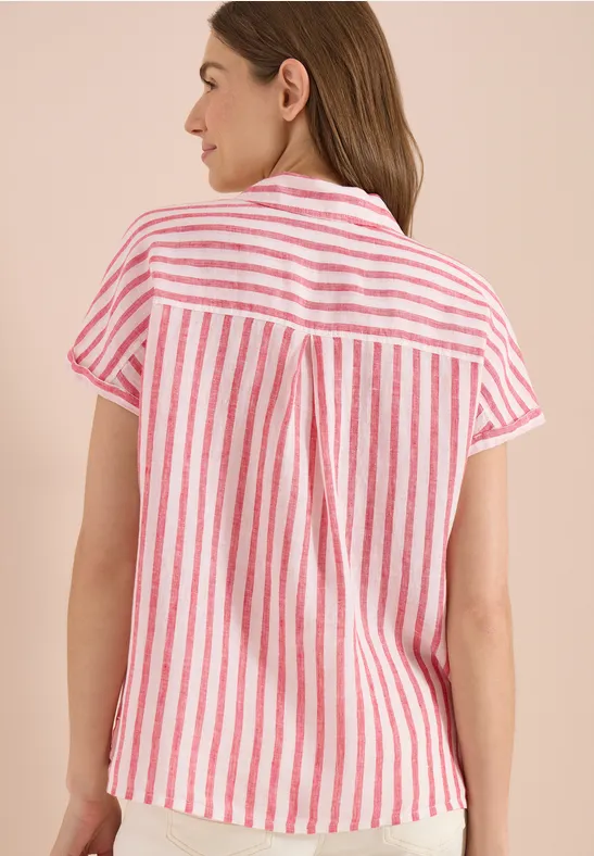 Cecil Damen Dropped Shoulder Hemdbluse aus Leinen in Rot, Gr: 3XL