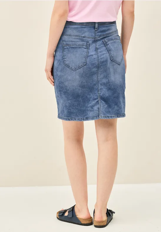 Cecil Damen Jeansrock mit Schlitzdetail in Blau, Gr: 26