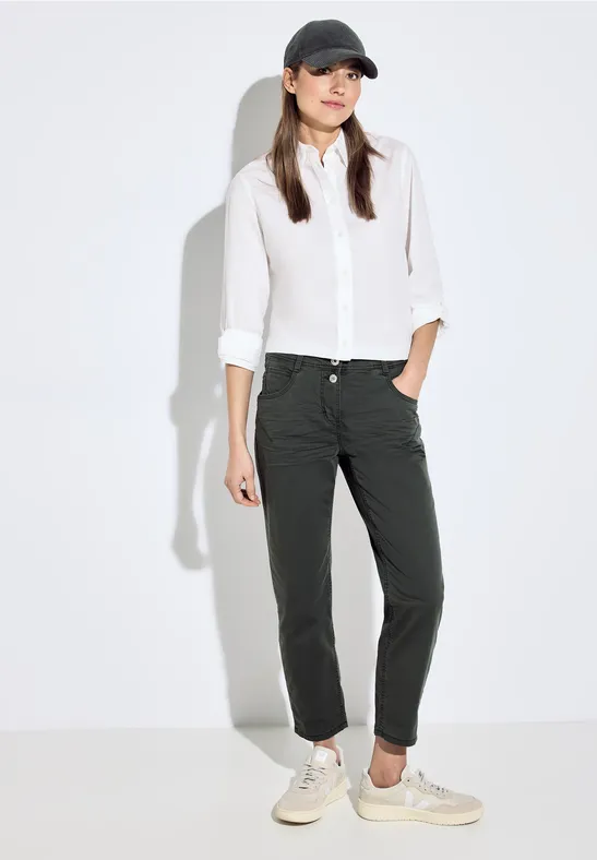 Cecil Damen Casual Fit Hose in Grün, Gr: 32