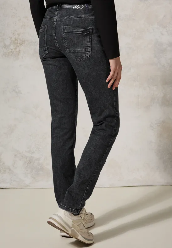 Cecil Damen Jeans mit Details in Schwarz, Gr: 25