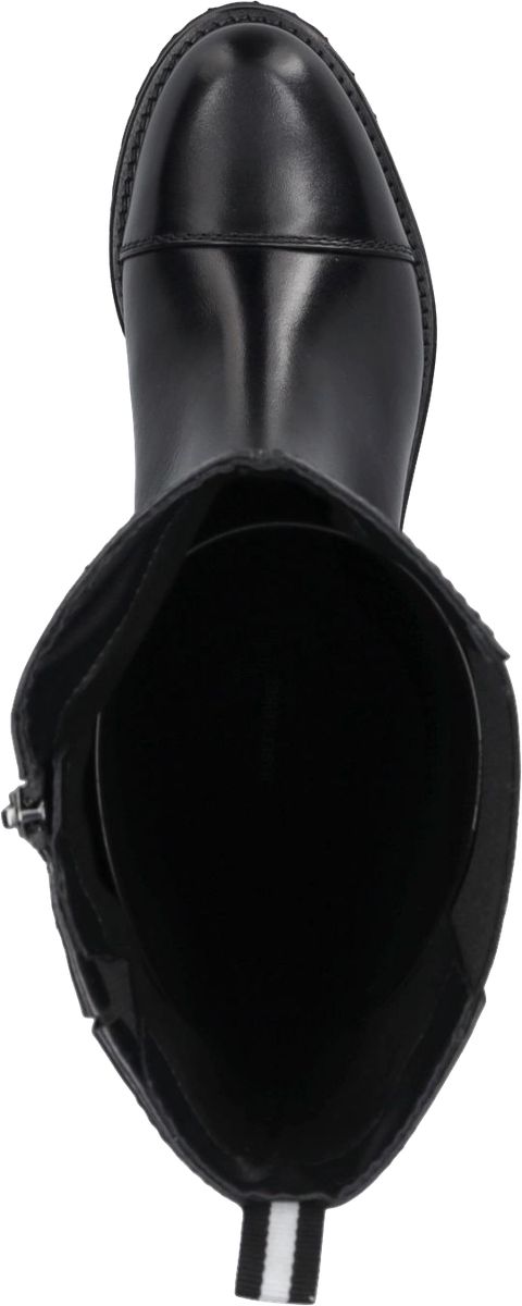 Kniehoher Lederstiefel mit Blockabsatz