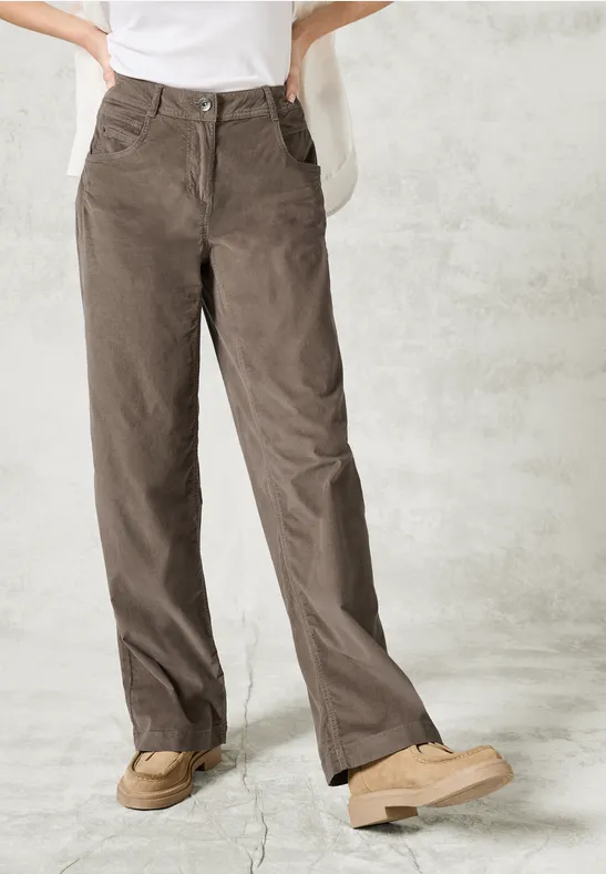 Cecil Damen Cordhose im Loose Fit in Braun, Gr: 36