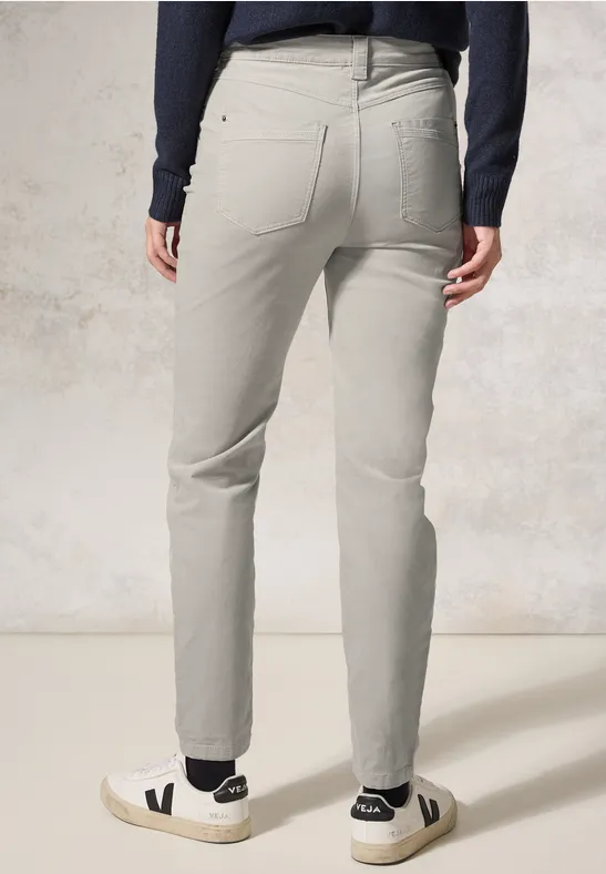 Cecil Damen Hose im Velvet-Look in Grau, Gr: 26