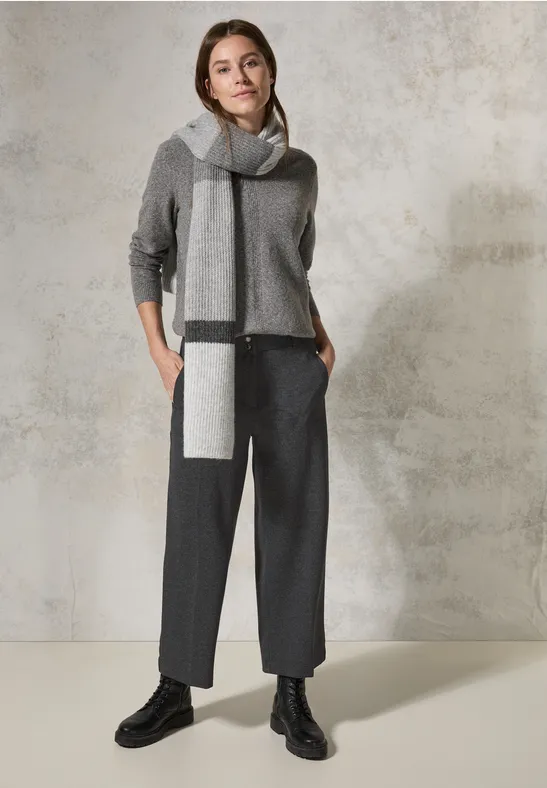 Cecil Damen 7/8 Hose im Melange-Look in Grau, Gr: XL