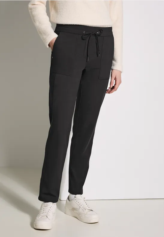 Cecil Damen Hose im Casual Fit in Schwarz, Gr: XXL