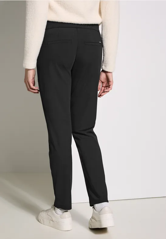 Cecil Damen Hose im Casual Fit in Schwarz, Gr: XXL