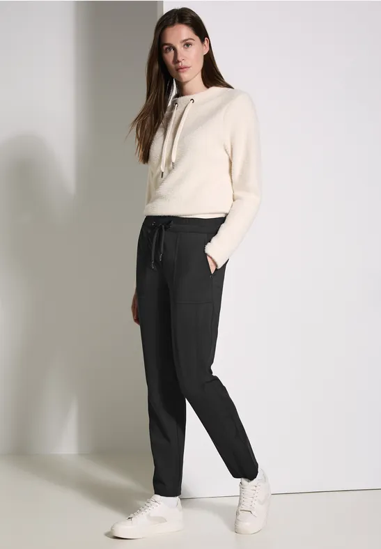 Cecil Damen Hose im Casual Fit in Schwarz, Gr: XXL