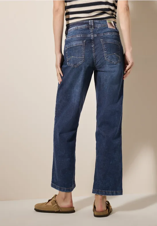 Cecil Damen Wide Leg Jeans in Blau, Gr: 34