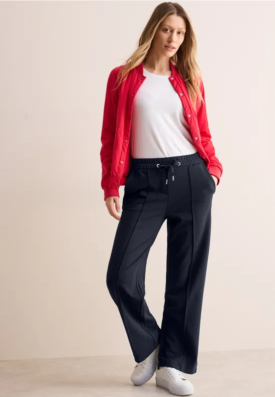 Cecil Damen Straight Leg Hose in Blau, Gr: XXL