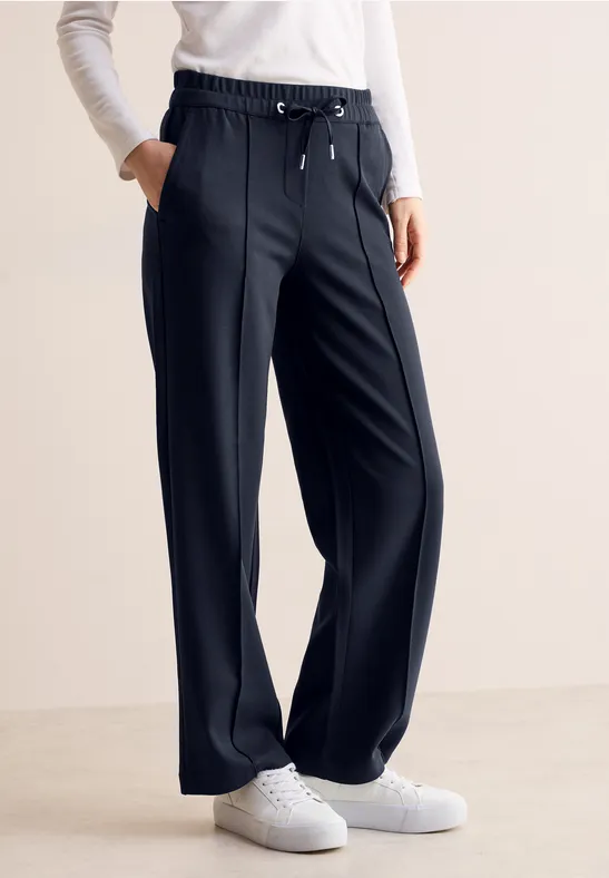 Cecil Damen Straight Leg Hose in Blau, Gr: XXL