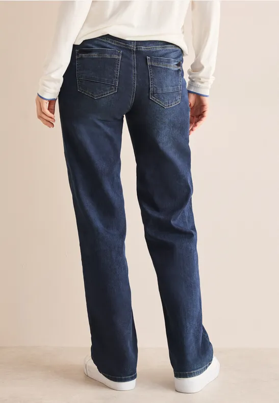 Cecil Damen Wide Leg Jeans in Blau, Gr: 29