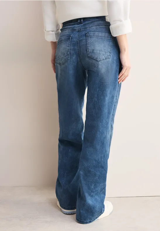 Cecil Damen Wide Leg Jeans in Blau, Gr: 36