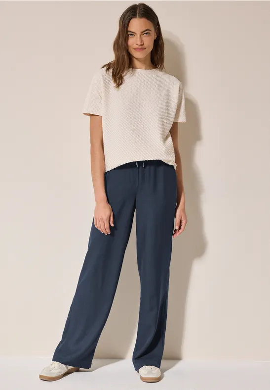 Cecil Damen Hose mit Melange-Effekt in Blau, Gr: L