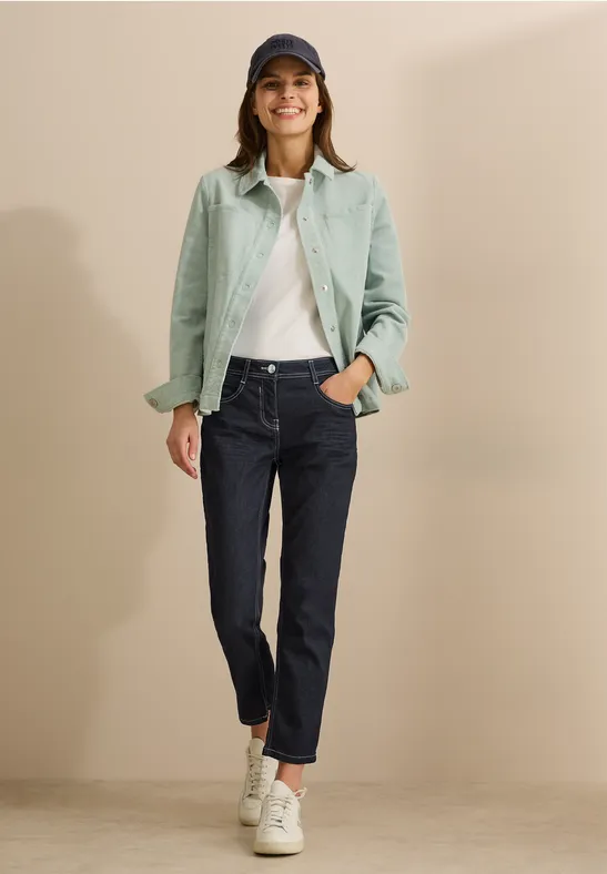 Cecil Damen Rinsed Wash Jeans in Blau, Gr: 36