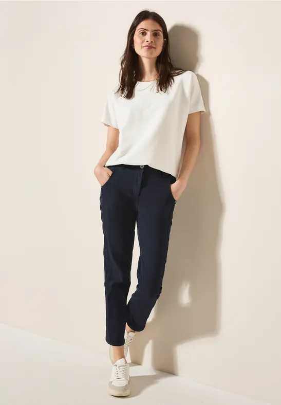 Cecil Damen Straight Leg Hose in Blau, Gr: 30