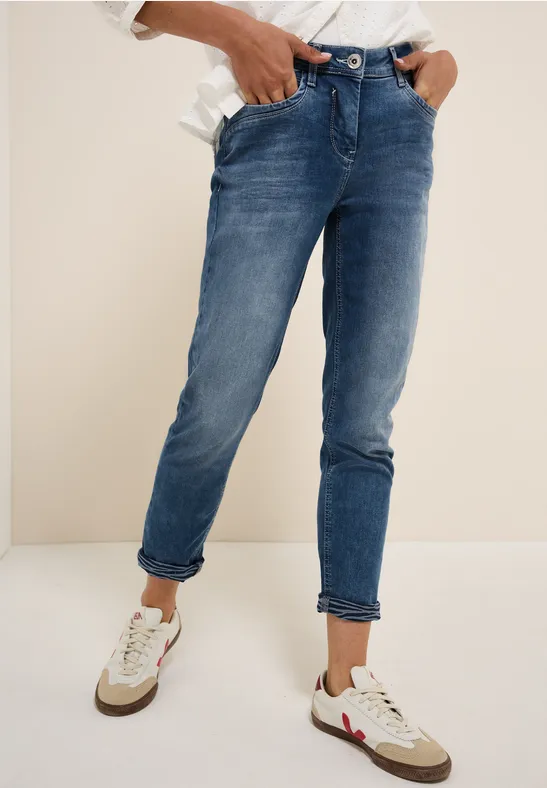 Cecil Damen 7/8-Jeans mit Turn-Up Detail in Blau, Gr: 36