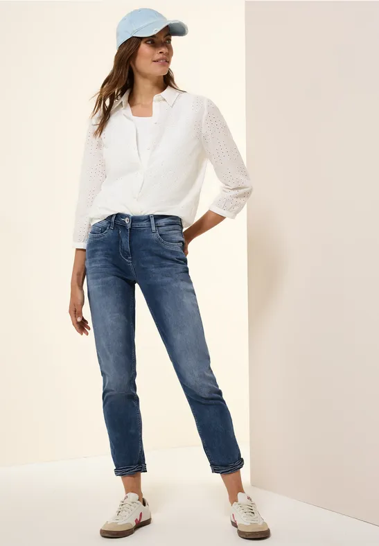 Cecil Damen 7/8-Jeans mit Turn-Up Detail in Blau, Gr: 36