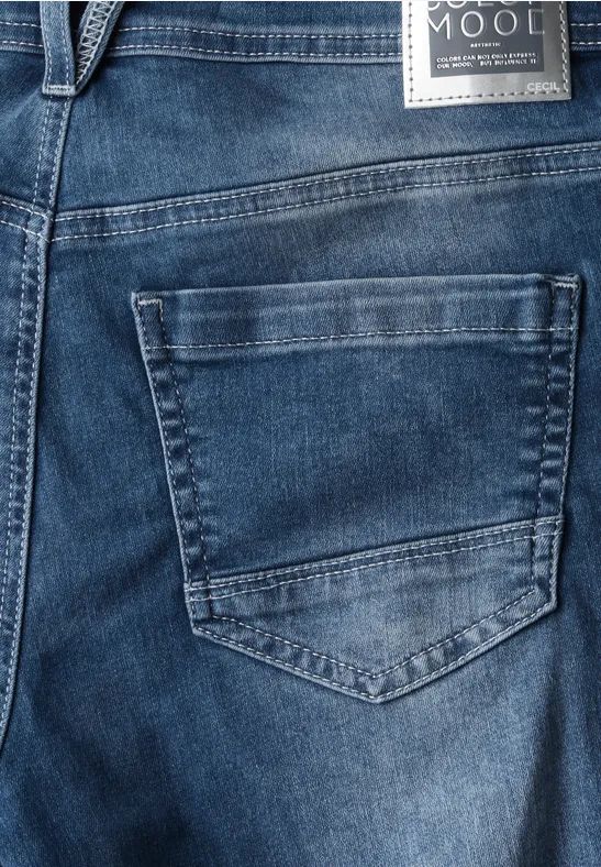 Cecil Damen 7/8-Jeans mit Turn-Up Detail in Blau, Gr: 36