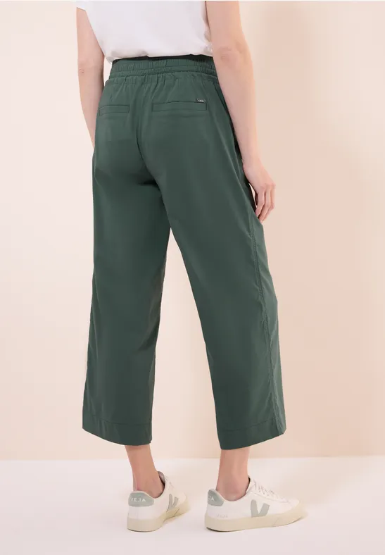 Cecil Damen 7/8 Wide Leg Hose in Grün, Gr: XXL