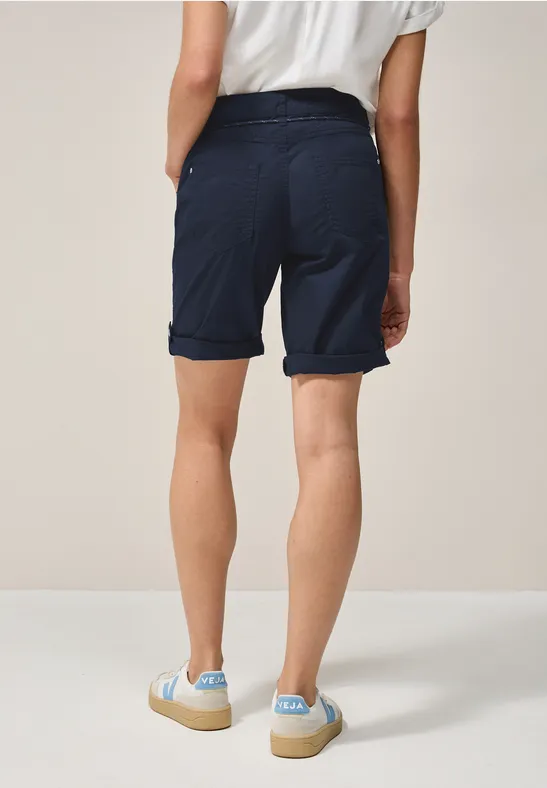 Cecil Damen Shorts mit Tunnelzug in Blau, Gr: 25