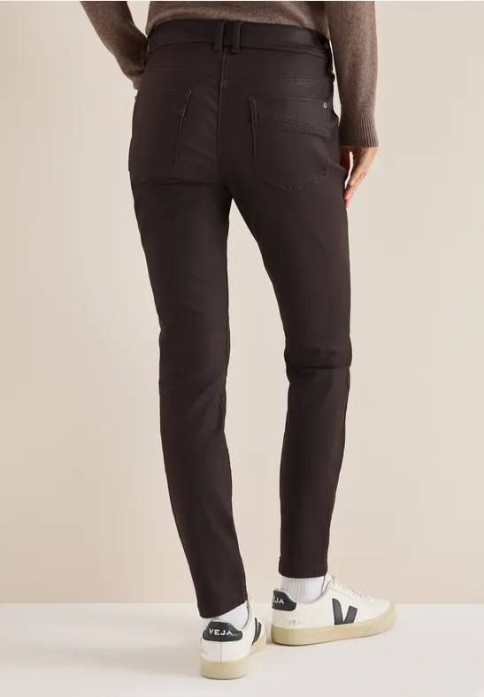 Cecil Damen Hose im Leder-Look in Braun, Gr: 32