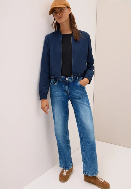 Cecil Damen Wide Leg Jeans in Blau, Gr: 27