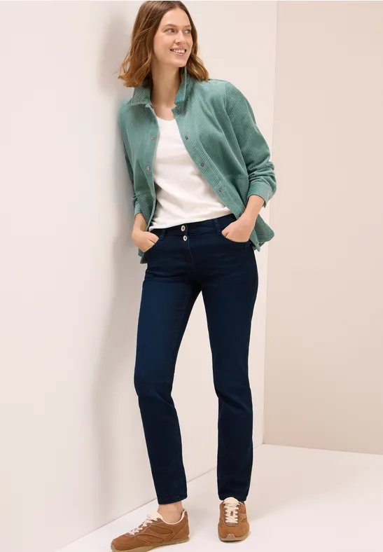 Cecil Damen Casual Fit Jeans in Blau, Gr: 25