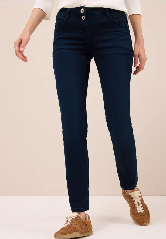 Cecil Damen Casual Fit Jeans in Blau, Gr: 25