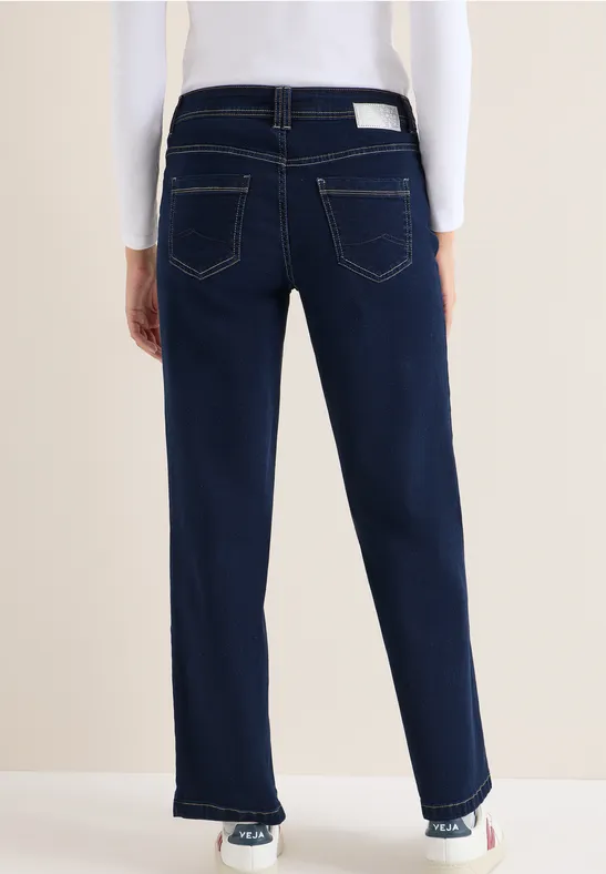 Cecil Damen Wide Leg Rinsed Jeans in Blau, Gr: 29