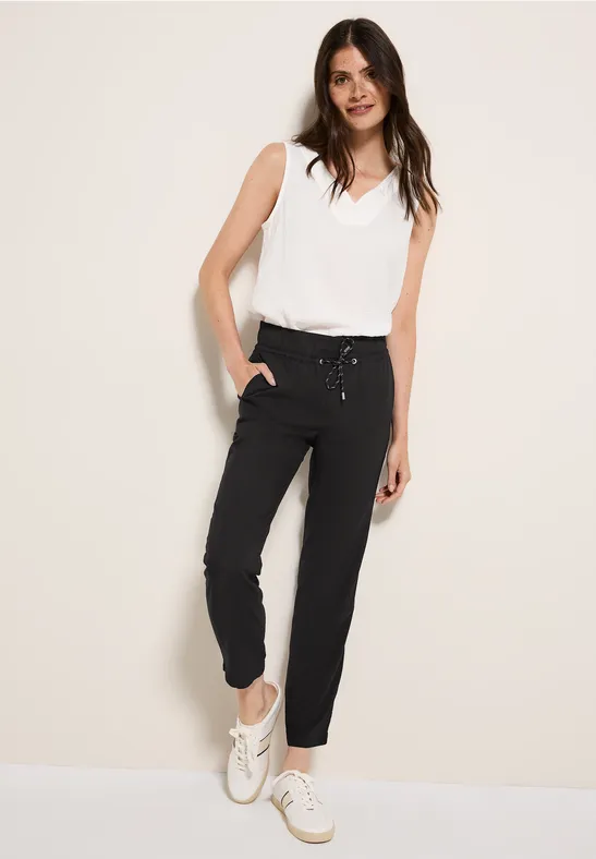 Cecil Damen Loose Fit Hose in Schwarz, Gr: XS
