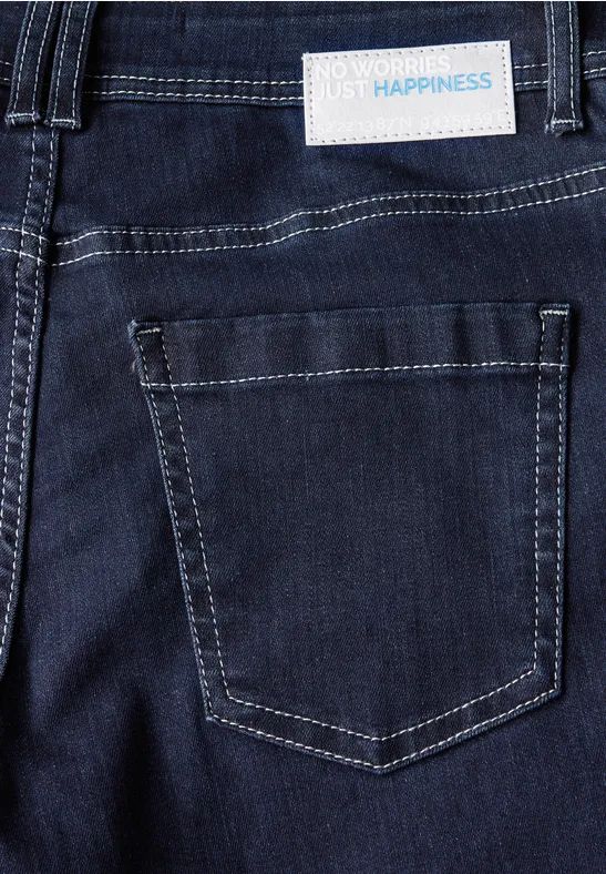 Cecil Damen Rinsed Wide Leg Jeans in Blau, Gr: 29