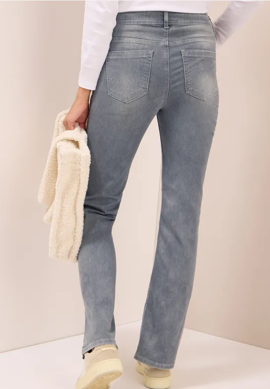 Cecil Damen Bootcut Jeans in Grau, Gr: 34
