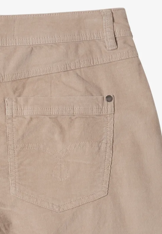 Cecil Damen Wide Leg Cordhose in Beige, Gr: 27