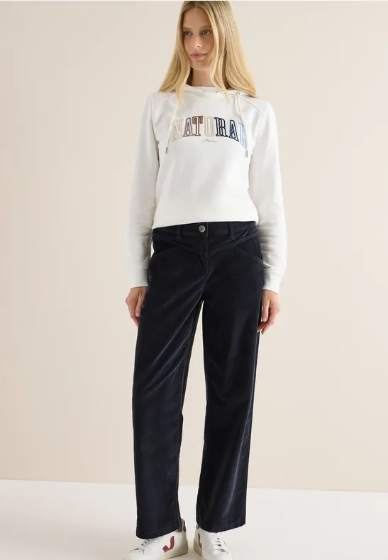 Cecil Damen Wide Leg Cordhose in Blau, Gr: 26
