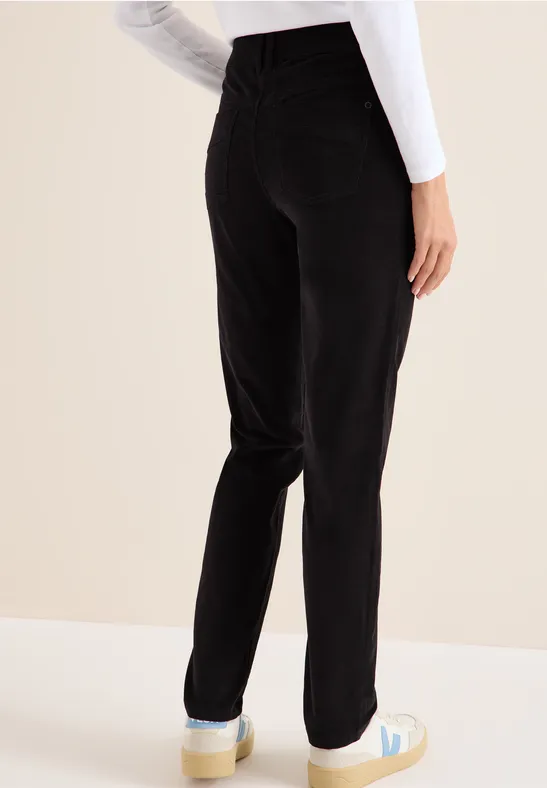 Cecil Damen Slim Fit Cordhose in Grau, Gr: 28