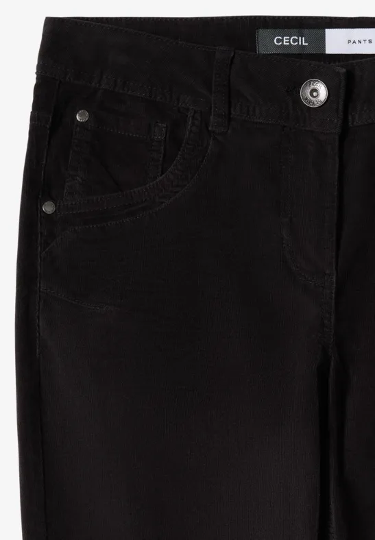 Cecil Damen Slim Fit Cordhose in Grau, Gr: 28