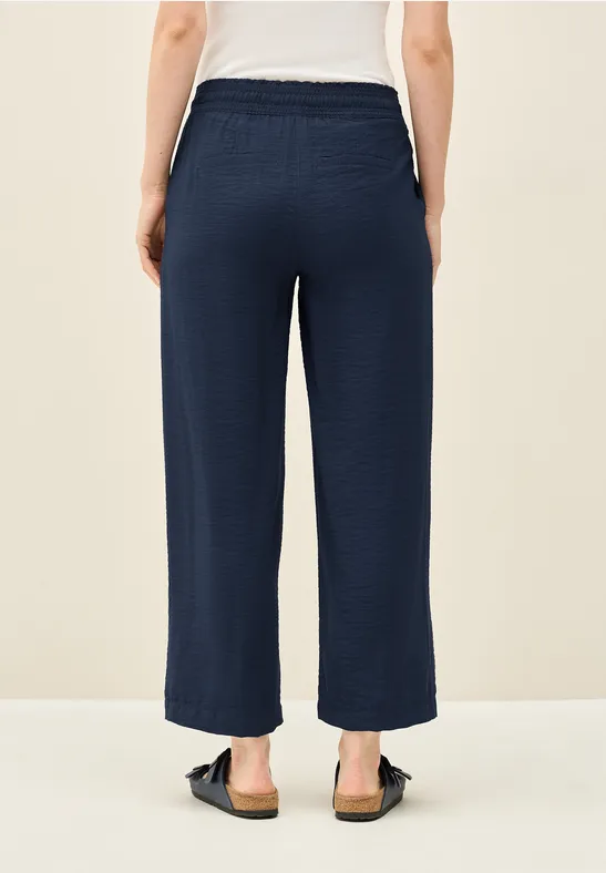 Cecil Damen 7/8 Twill-Hose mit Struktur in Blau, Gr: XS
