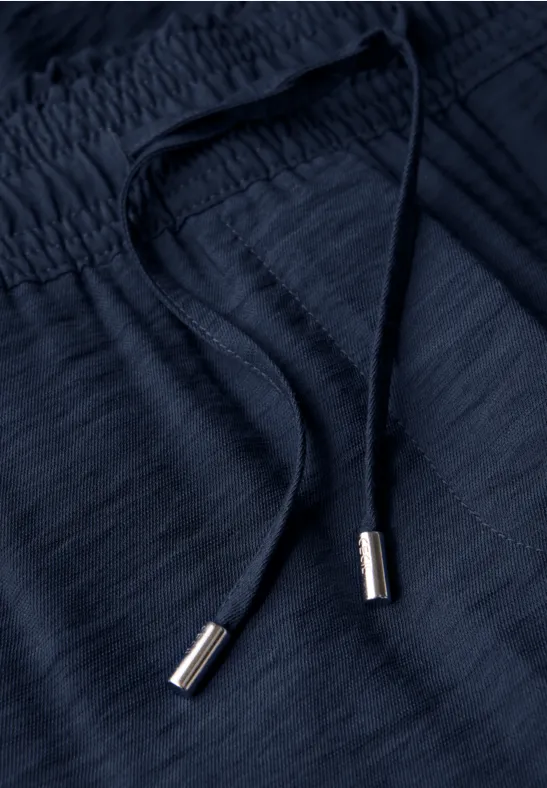 Cecil Damen 7/8 Twill-Hose mit Struktur in Blau, Gr: XS