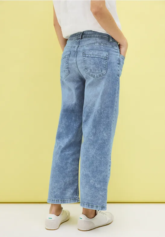 Cecil Damen 7/8 Wide Leg Jeans in Blau, Gr: 36