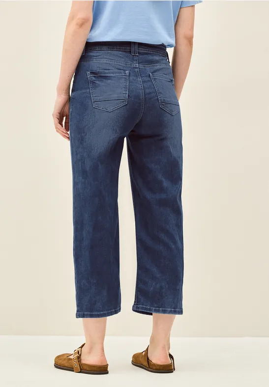 Cecil Damen Wide Leg Jeans in Blau, Gr: 36
