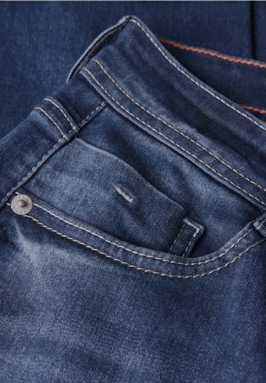 Cecil Damen Wide Leg Jeans in Blau, Gr: 36
