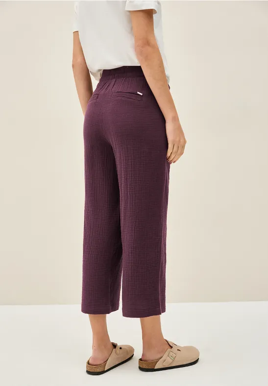 Cecil Damen 3/4 Wide Leg Musselin Hose in Rot, Gr: XXL