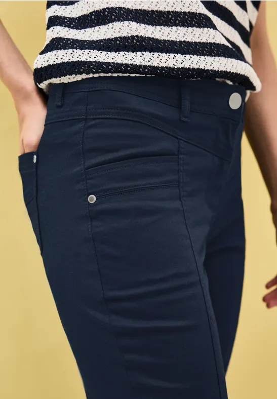 Cecil Damen 7/8 Straight Leg Hose in Blau, Gr: 26