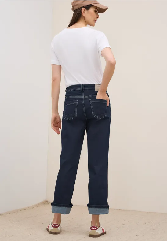 Cecil Damen Rinsed Straight Leg Jeans in Blau, Gr: 28