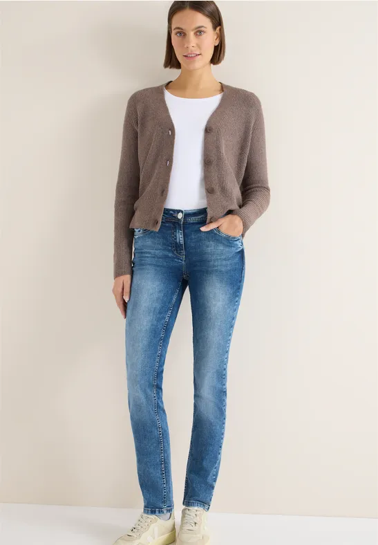 Cecil Damen Casual Fit Jeans in Blau, Gr: 36