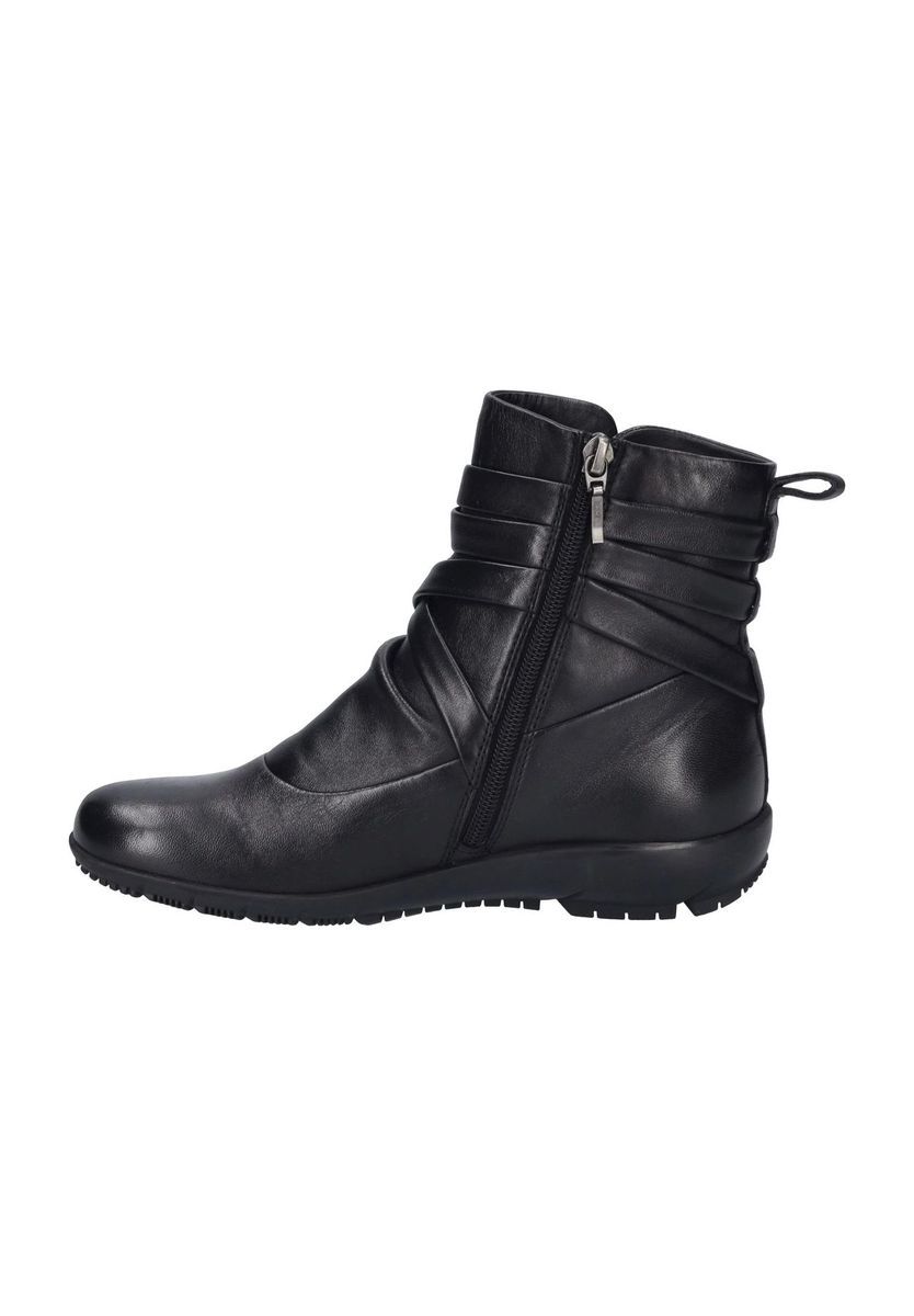 Leder-Stiefelette mit Reißverschluss-Detail