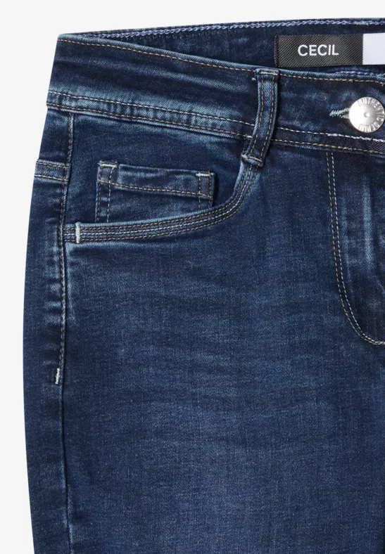 Cecil Damen Jeans im Slim Fit in Blau, Gr: 26
