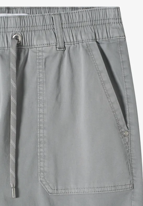 Cecil Damen Mid Waist Straight Leg Shorts im Casual Fit in Grau, Gr: 3XL