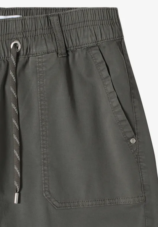 Cecil Damen Mid Waist Straight Leg Shorts im Casual Fit in Grün, Gr: 3XL